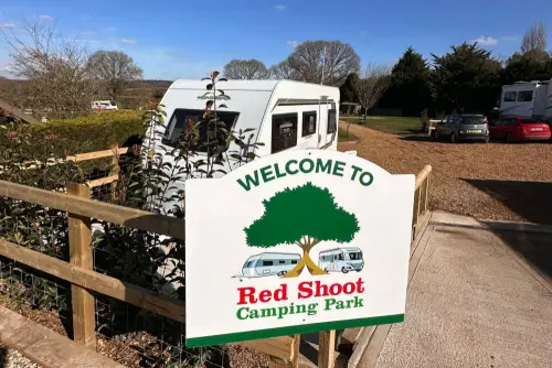Try out a caravan at The Red Shoot Camping Park!
